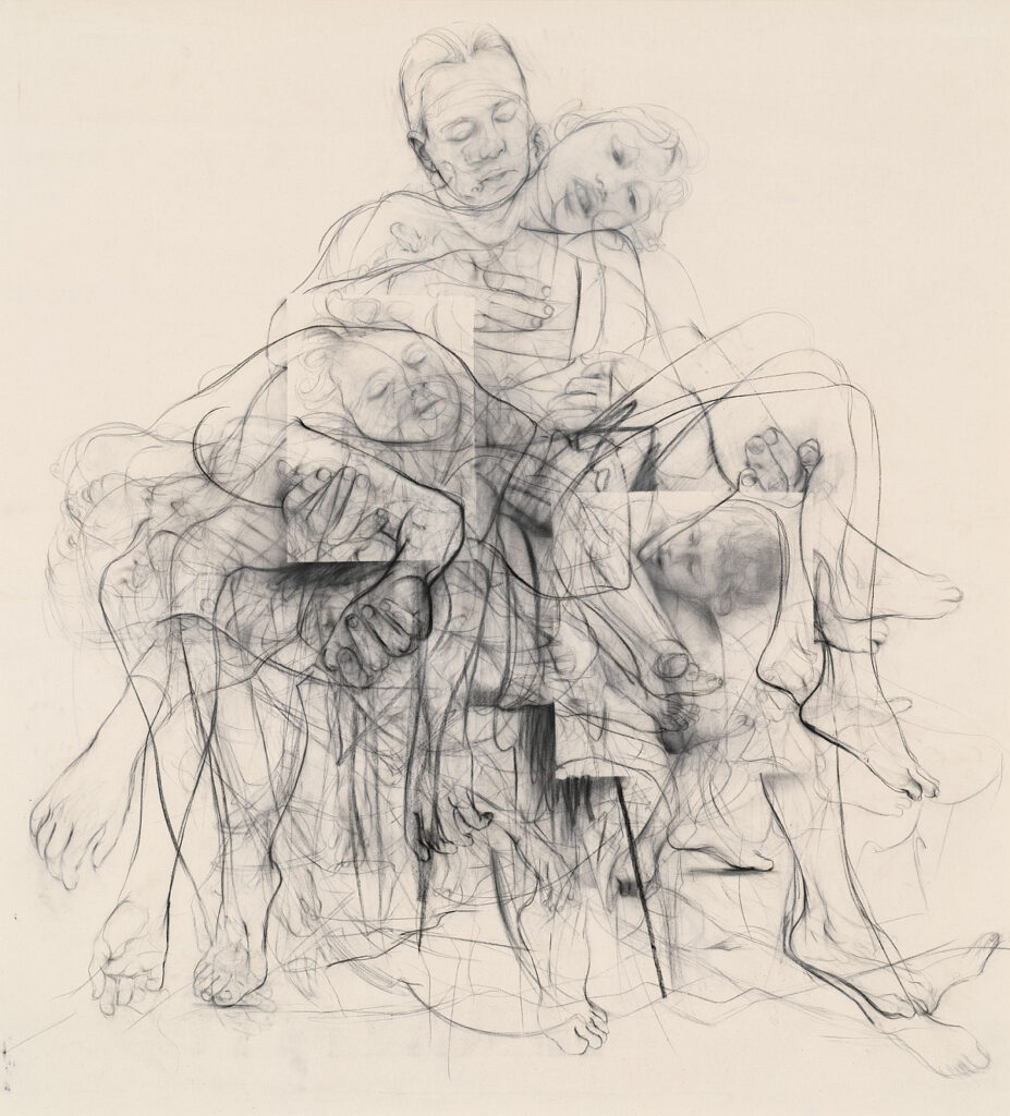Jenny Saville
Chapter (for Linda Nochlin), 2016–2018
Charcoal on cotton duck canvas
260,4 × 236,2 cm
Private collection
© Jenny Saville / Bildrecht, Vienna 2025
Photo: Rob McKeever / Courtesy Gagosian